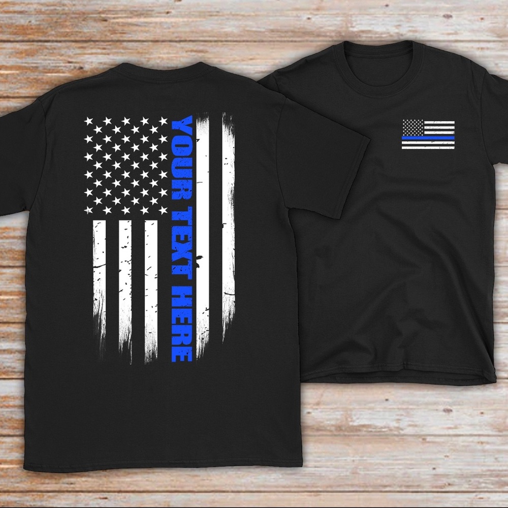 Retired Blue Line Law Enforcement T-shirt XL